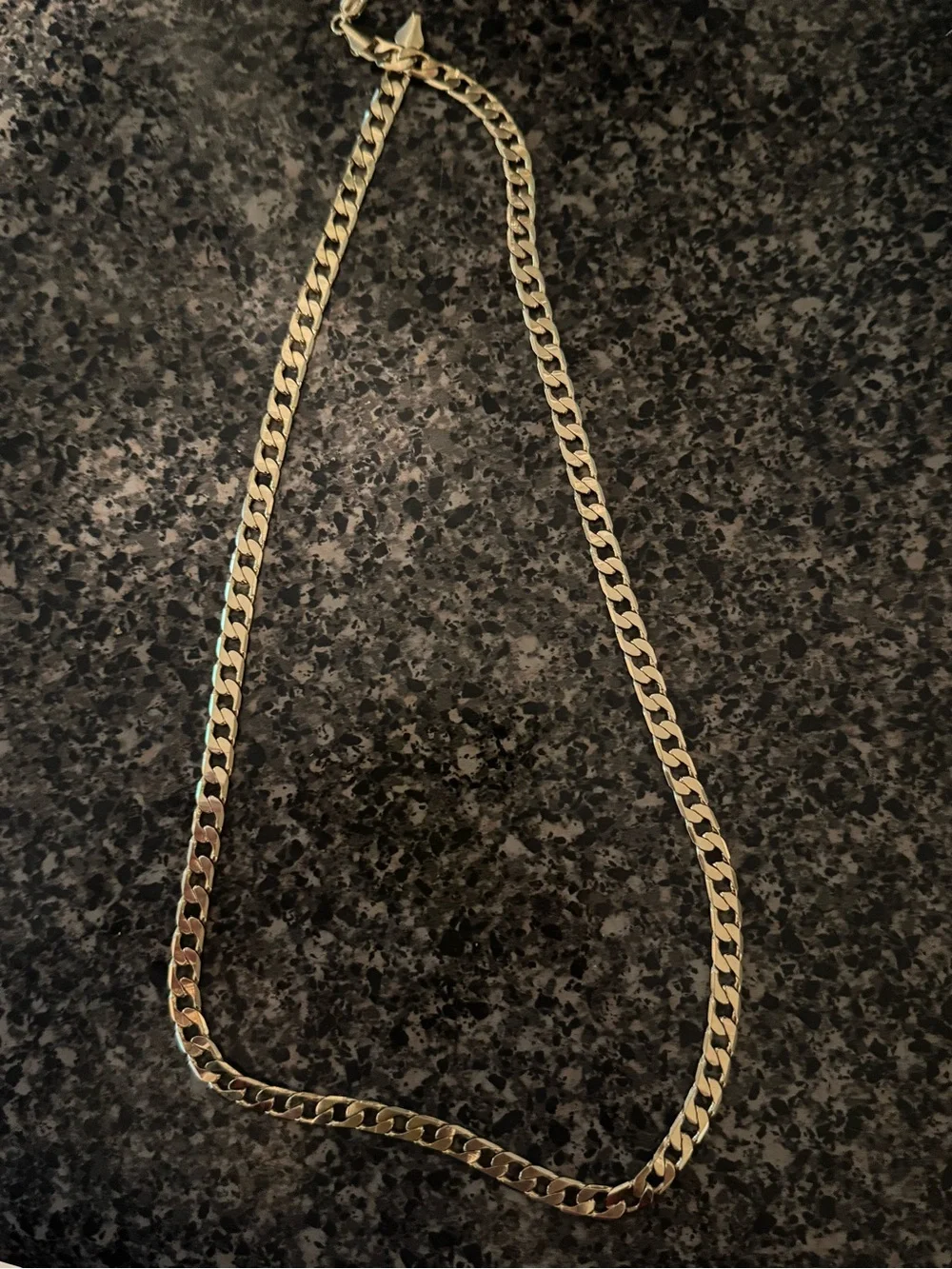 Men’s Gold Tone Cuban Curb Chain Necklace 14K Italy Stamp Not Real Gold